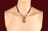 100% Genuine Leather Necklace Punk Vintage Jewelry Cube Box Pendant Necklace