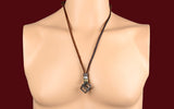 100% Genuine Leather Necklace Punk Vintage Jewelry Cube Box Pendant Necklace