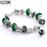 Fashion 925 Sterling Silver Field of Daisies Murano Glass&Crystal European Charm Beads Fits Pandora