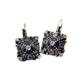 Vintage Square-shaped Crystal Rhinestones Statement Clip Earrings