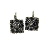 Vintage Square-shaped Crystal Rhinestones Statement Clip Earrings