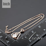 18K Real Gold Plated SWA ELEMENTS Crystals Heart Pendant Necklace for Valentine's Day!