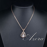 18K Real Gold Plated SWA ELEMENTS Crystals Heart Pendant Necklace for Valentine's Day!