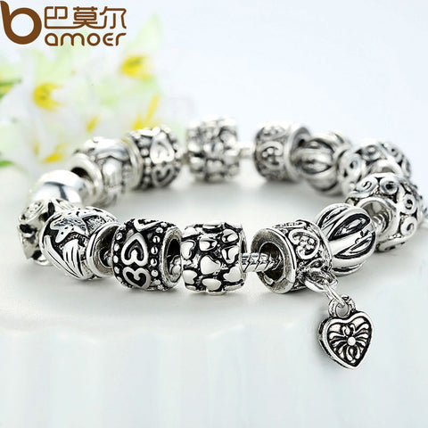 Luxury 925 Silver Charm bracelet for Women Fits Original pandora Bracelets.