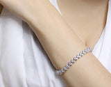 2014 high quality classic brand rome18K white gold Plated import zircon chain Bracelet