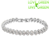 2014 high quality classic brand rome18K white gold Plated import zircon chain Bracelet