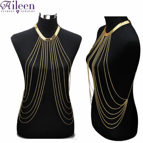 Gold Sexy Body Chain Women Necklaces