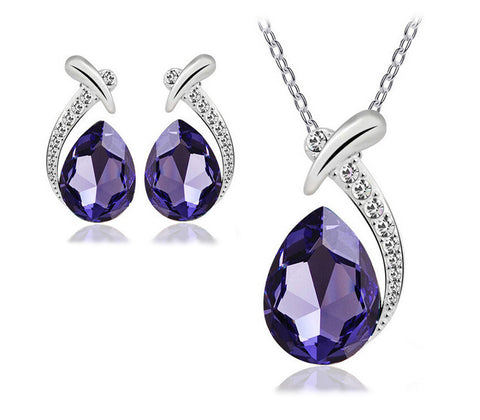 Jewelry Set Necklace Pendant and Earring Austrain Crystal Jewelry Set For Women