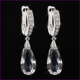 SI 18K Silver Plated Vintage Channel Water Drop Earrings