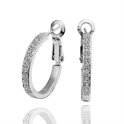 Gold silver New Style retro Hoop Zircon earrings