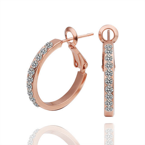 Gold silver New Style retro Hoop Zircon earrings